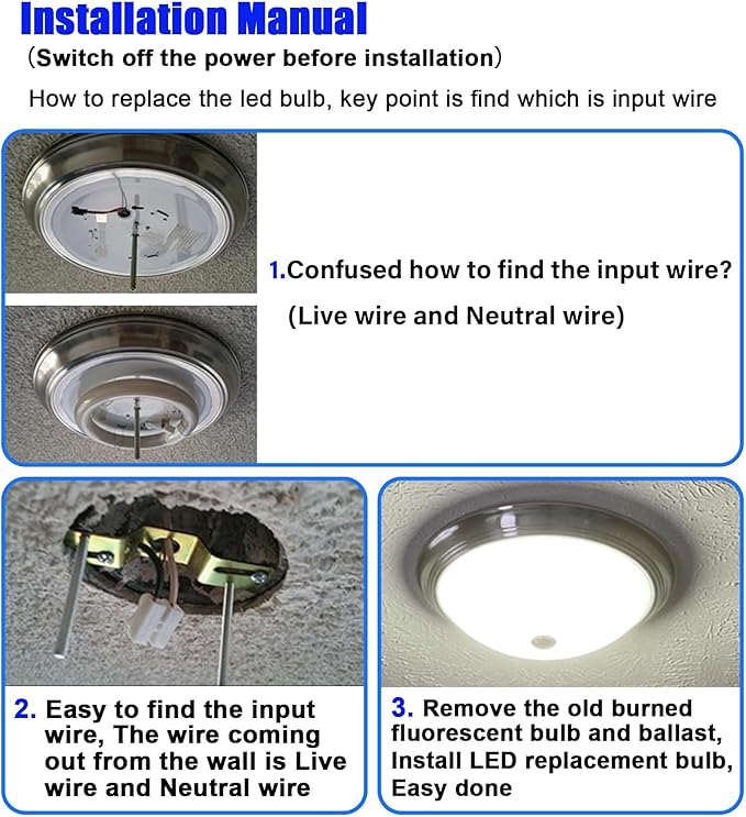 9 Inches LED Circline Light Bulb 18 Watt Replacement for T9 FC9T9 22W, FC10T9 30W, FC12T9 32W Circular Fluorescent Bulb, 6500K Day Light 2200LM, Not Dimmable, 2 Pack