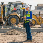 GPS Pole, 6.6FT Surveying Prism Pole, 2M Prism Pole for Land Surveying, Black