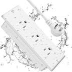 Conference Recessed Power Strip Socket Waterproof,Conference Table Splash Resistant Furniture Recessed Power Strip,Flush Mount with 3 Outlets,6ft Extension Cord,Flat Plug