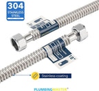 Stainless Steel Corrugated Water Heater Connector, 18-Inch,1” FIP* 1” hot and cold Corrugated Water flexible hose, Leak-Proof, 10-Year Warranty, 2-pack