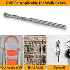 KURUI #10-12 Wall Anchors and Screws Kit, 220PCs Drywall Anchors for Drywall Brick Masonry Stucco Concrete, 110 Plastic Concrete Anchors and 110 Wood Screws, Drywall Anchors for Picture, Curtain Rod
