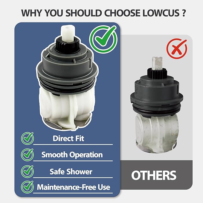 RP46463 Cartridge Replacement for Delta 17 Sereis Tub and Shower Dual Function Handle (2006-Present), Temperature and Volume Control, Fits Delta R10000 Series Valve