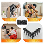 Wood Screws, 163 PCS #6 x 1/2" Flat Head Phillips Black Wood Screws, Premium Self-Tapping Electrophoresis Coated, Ideal for Indoor Furniture & Woodworking