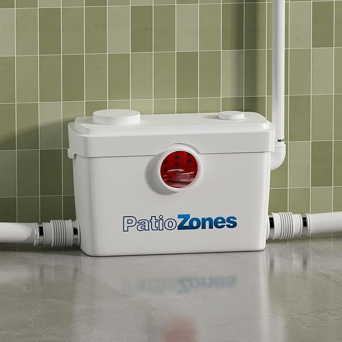 Upgrade 750W Macerator Pump,Grinding Upflush System, Non-clog Stainless Shell,Up to 36 ft,Sewerage Macerator Toilet Pump for Household Residential Basement Waste Water Disposal