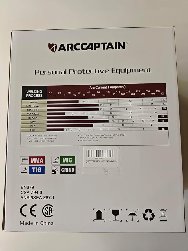 ARCCAPTAIN Welding Helmet Auto Darkening, 1/1/1/1 True Color Welding Hood, 4 Arc Sensor 1/25000s Response Time Solar Powered Weld Hood Helmet, HSH-S800-Warrior