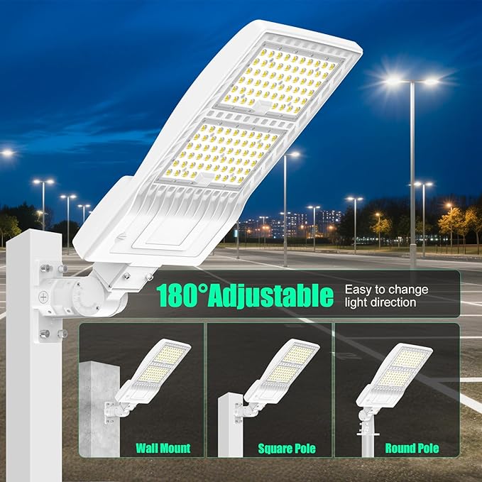BBESTLED 400W/320W/240W LED Parking Lot Lights Arm & Slip Fitter Mount Dusk to Dawn Outdoor Lighting Exterior Commercial Street Area Flood Light, 56000LM IP65 Waterproof 100-277V Security