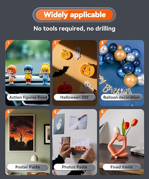 Large Mounting Putty No Trace, Museum Double Sided Tape Glue Adhesive Dots Clear Sticky Tack, Non-Toxic Picture Hanging Adhesive, 0.39 x 0.78 in (252 Pcs)