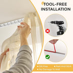 8.1FT Self Adhesive Ceiling Curtain Track No Drill, Curtain Track Ceiling/Wall Mount, Unbendable & Cuttable Track Curtain Rod for RV, Windows, Living Room, Bedroom