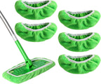 5 Pack Reusable 100% Chenille Mop Pads Compatible with Swiffer Sweeper, Wet and Dry Flat Swiffer mop Cover, 5 Pack Washable Swiffer Pads for Surface/Hardwood Floor Cleaning (Mop is Not Included)