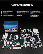 ASAHOM Permanent Outdoor Light Pro S108B, 100FT with 72 RGBCW 70lm LED, WLED Integration, AI Lighting, 30000 Lighting Effect Combination, IP67 Waterproof for Halloween Christmas and Daily Decor, White