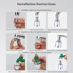 Kitchen Faucet Filter, 360° Rotating for Household Kitchen tap Water, Splash-Proof and Pressure-Increasing Filter for Sink Faucet, Shower Head. (Long Model - Filter Element)