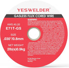 YESWELDER Flux Core Gasless MIG Wire, E71T-GS Mild Carbon Steel .030-Inch Diameter 2-Pound, 3-Packs Strong ABS Plastic Spool Welding Wire