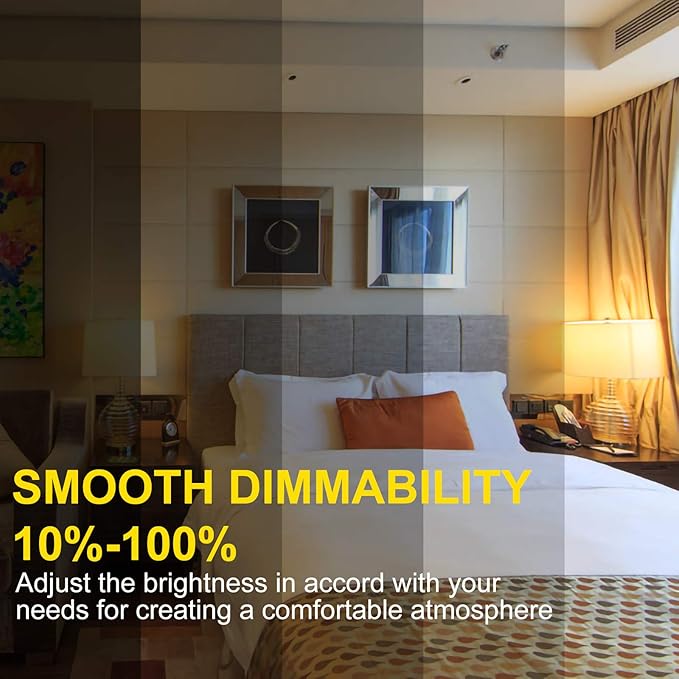 Energetic A19 LED Dimmable Light Bulbs, 100 Watt Equivalent Warm White 3000K 13.5W 1600lm, CRI80+, 15000Hrs, 12-Pack, ETL Listed