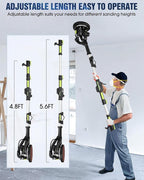 Drywall Sander, 7.2A Electric Drywall Sander with Vacuum Dust Collection, LED Light, 6 Variable Speed Digital Display 900-1800RPM, Foldable & Extendable Handle