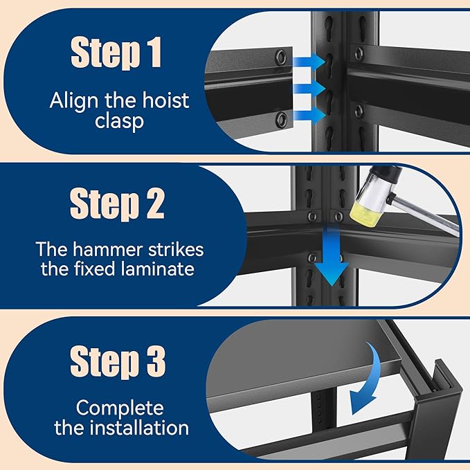 Garage Shelving, 2000LBS Garage Shelving Heavy Duty, Adjustable and Detachable Metal Storage Shelves with Fences, Easy Assembly, Shelves for Warehouse,Basement (47.24" W*18" D*78" H)