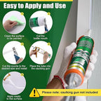 12 Pack Clear Silicone Sealant Caulk, 10.1 oz 100% Waterproof Silicone Sealant Adhesive Clear Caulk Tool for RV Marine Home Window Roof Door Kitchen Bathroom Bathtub Shower Auto Leakproof Seal