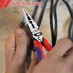 Needle Nose Pliers, Long Needle Nose Pliers with Wire Stripper and Crimper, 8.4 Inch Long Lose Pliers, 5-in-1 Needle Nose for Bending, Crimping, and Stripping