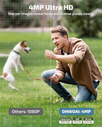 《100% Wire-Free》Wireless Outdoor Security Camera System, Solar Powered WiFi Cameras Systems with PIR Motion Detection, Home Video Surveillance DVR Kits