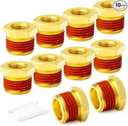 GASHER 10Pcs Brass Reducer Hex Bushing 1/4" NPT Male x 1/8" NPT Female, Brass Threaded Pipe Fitting With Sealant