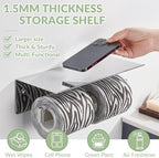 APLusee Double Toilet Paper Holder with Phone Shelf, 304 Stainless Steel Bathroom Tissue Hanger, Wall Mounted Dual Roll Paper Dispenser, Polished Chrome