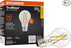 Sylvania LED TruWave Natural Series A19 Light Bulb, 100W Equivalent, Efficient 15W, 1600 Lumens, Medium Base, Dimmable, Clear, 2700K, Soft White - 2 Pack (42305)