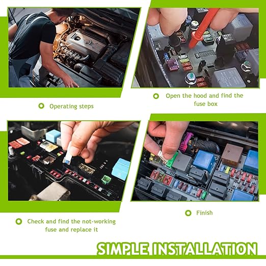 20A DC 12V-32V Manual Reset Circuit Breaker ATM Low Profile T1 Mini Blade Fuses Breakers for Car Trucks Marine Boat RV Solar and More,2 Pack