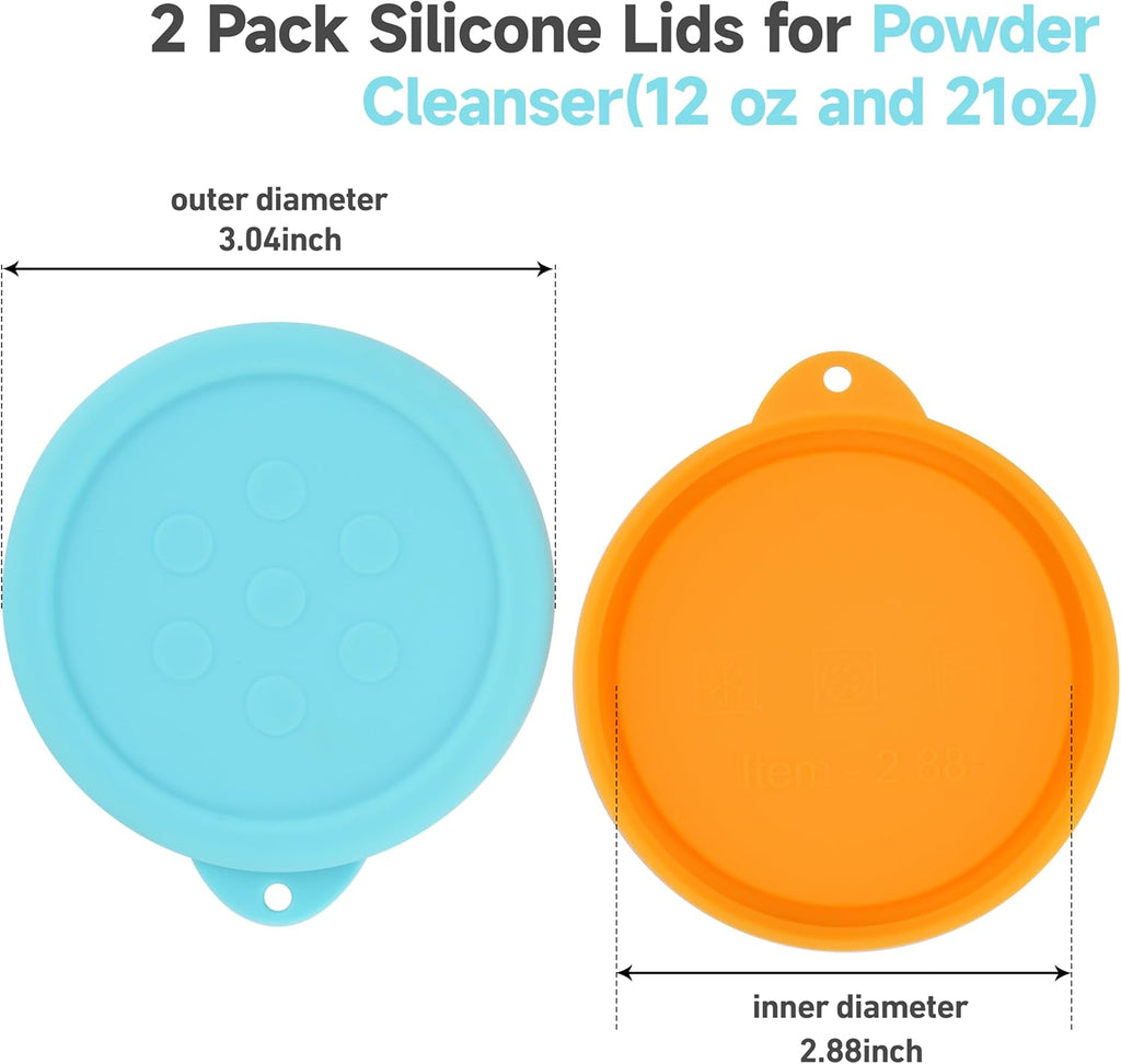 4 Pack Silicone Powder Cleanser Lids, Compatible with Bar Keepers Friend, Comet, Ajax Powder Cleanser (12 oz & 21oz), Moisture Resistance, Cleanser Accessory to Keep Powder Dry
