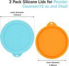 4 Pack Silicone Powder Cleanser Lids, Compatible with Bar Keepers Friend, Comet, Ajax Powder Cleanser (12 oz & 21oz), Moisture Resistance, Cleanser Accessory to Keep Powder Dry