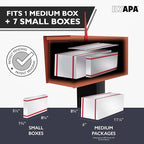 Ilyapa Modern Mailbox for Outside Post Mount - Terracotta Heavy Duty Powder Coated Metal Mailbox, Waterproof Letter Box for Parcels