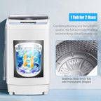 COSTWAY Portable Washing Machine, 12 Lbs Capacity Full-automatic Washer with 10 Wash Programs, LED Display, 8 Water Levels, Compact Laundry Washer and Dryer Combo for Home, Apartment, Dorm, RVs