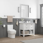 Suyar Bathroom Accessories Set Polished Chrome, SUS 304 Stainless Steel Bathroom Hardware Set 4 Pieces, Include Robe Hook, Toilet Paper Holder, Hand Towel Holder, Towel Bar, Wall Mounted