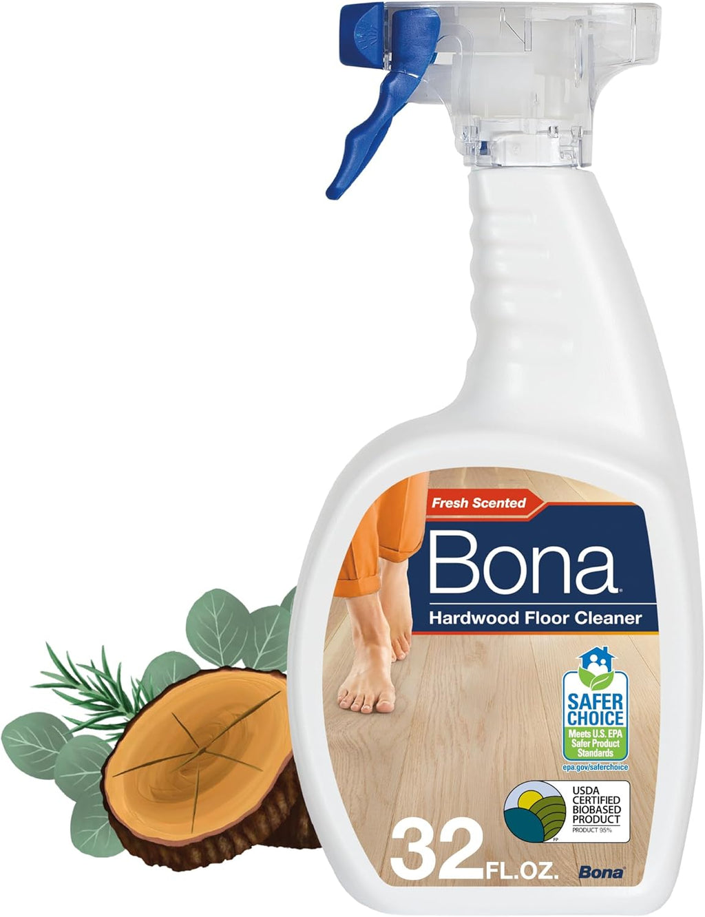 Bona Hardwood Floor Cleaner Spray - 32 fl oz - Cedar Wood Scent - Refillable - Residue-Free Floor Cleaning Solution for Wood Floors