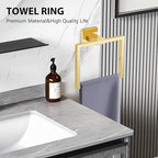 YACVCL 5-Piece Bathroom Hardware Accessories Set 23.6 inch Towel Bar Set Modern Towel Rack Set Stainless Steel Wall Mounted Bathroom Towel Holder Set(Bright Gold)