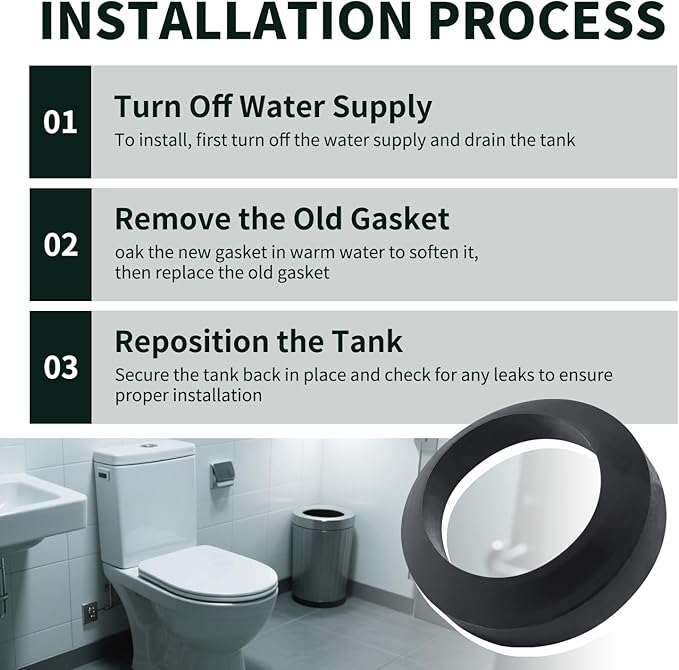 9BU024E Tank to Bowl Gasket Fit for TotoDrake Toilets, Compatible with Most 3" Two-Piece Models, Toilet Tank Gasket Replacement Gasket for Toto ToiletPart, 1 Pc