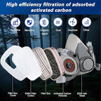 6200 Half Face Respirator Mask with Filters, Gas Mask Ideal for Painting, Woodworking, Sanding, Spraying