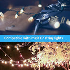 Jslinter 25Pack C7 LED String Light Bulbs Replacement, 5000K Daylight, W(11W Equivalent), 60LM, Shatterproof, E12 Screw Base, Vintage Edison Bulbs for Patio Garden