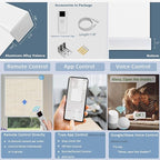 Motorized Blinds with Remote Cordless Automatic Motorized Shades Custom Blinds for Windows Smart Curtains Compatible with Alexa Google Home(Blackout Linen Soft Dunes,W39 x H72in)