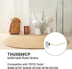 Toilet Handle Replacement Parts Kit,Toilet Flush Tank Lever Handle for TOTO Kohler Toilet Tank,THU068#CP Side Mount Toilet Flush Handle,for TOTO St743S, St454E Toilet Tank