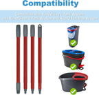 Mop Handle for Ocedar, Mop Handle for O Cedar, Spin Mop Replacement Handle for O Cedar, 4 Section 30" to 58" Mop Handles for Ocedar Spin Mop & H2pro Flat Mop, Mop Stick Mop Pole Handle for Ocedar Mop