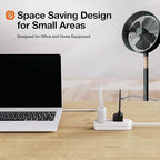 5-Pack Power Strip 3 Prong Outlet - Slim White 3 Grounded Outlets 1ft Heavy Duty Extension Power Cord Power Strip Ideal for Computer/Phone/Home/Office (13A/125V/1625W/ETL Listed)