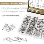 142 Pieces #8 x 1/2" 5/8" 3/4" 1" 1-1/4" Phillips Countersunk Head Self-Tapping Screws, Wood Screws Assortment Kit, 304 Stainless Steel