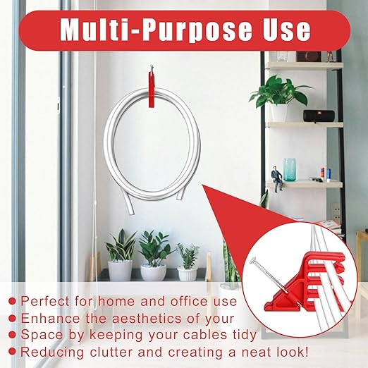 200Pcs Cable Stackers, Cable Staples Clips with Steel Nails, Electrical Wire stackers,Insulated Cord Staples Multi Cable Wire Clips for Suitable Most Cables