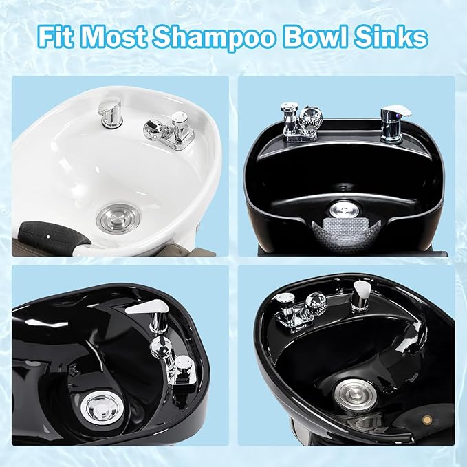 ZILAMPU Salon Shampoo Bowl Sink Faucet Vacuum Breaker Replacement Kit Hair Salon Waterproof Faucet with Shampoo Bowl Hose and Sprayer Replacement Parts for Shampoo Bed Basin for Backwash Barber Chair