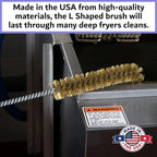 4-Pack L-Shaped Deep Fryer Cleaning Brush, Up to 750F High Heat Resistant Metal Bristles Fryer Cleaning Brush for Food Debris & Grease in Kitchen & Restaurants Deep Fryers Coil by FryOilSaver Co. B53C