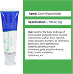 Silver Wipe Polish Cleaner Removes Surface Oxidation Tarnish from Sterling Silver, Silver and Gold Jewellery and the Keys of Instruments for Flutes, Clarinets, Oboes, Bassoons, Trumpets,Silverware