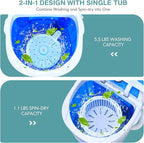 Giantex GX24977-PE, Mini Washer and Spinner Combo, 5.5lbs, Semi-automatic Compact Laundry Apartment Dorm RV Portable Washing Machine, 5.5 LBS Capacity