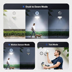 Onforu 90W 10000LM LED Motion Sensor Outdoor Lights, 4-Head Dusk to Dawn Outdoor Lighting, Hardwired Flood Lights, IP66 Waterproof 6500K Security Floodlight for Outside (White)