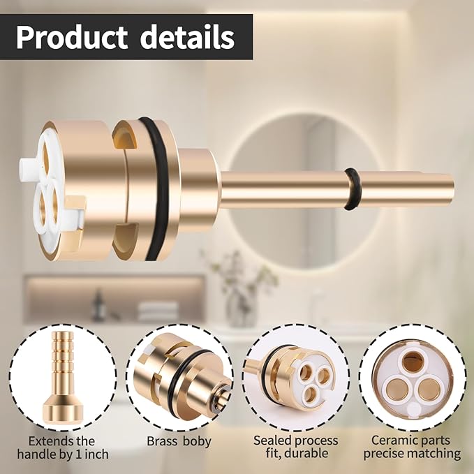RP51918 3 Setting Diverter Cartridge-3-Setting Diverter Compatible With RP51918 Replacement Part Set,3 Way Shower Diverter Valve,2 Individual Positions, 1 Shared Position, Brass Construction.