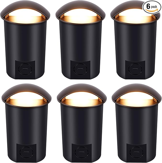 CLOUDY BAY [6 Pack] 5W Well Lights Low Voltage Landscape Lighting,12V-24V Waterproof Outdoor Side-lit Light,2700-5000K 5CCT In Ground Lights for Fence Pathway Deck, IP67 Rating,Bronze