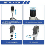MySit 3 Inches Prep Table Wheels Set of 4, Expanding Stem Casters with Side Brake Fit 1-1/2", 1-5/8", 1-3/4", 1-7/8"ID Tube Pipe Legs for Stainless Steel Kitchen Cart, Wire Shelving Racks